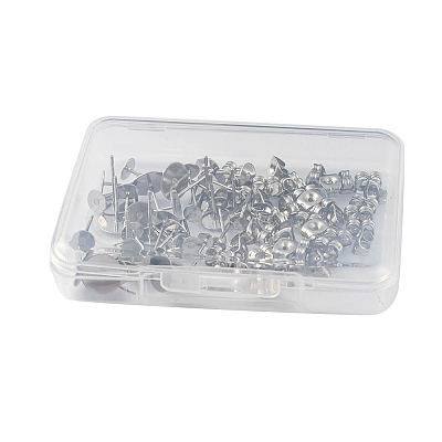 40Pcs 4 Size 304 Stainless Steel Stud Earring Findings STAS-YW0001-56-1