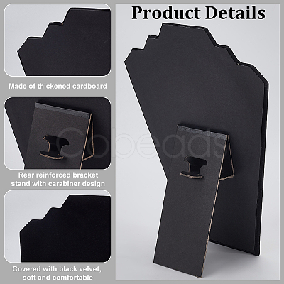 Velvet with Paperboard Necklace Bust Display Stands NDIS-WH0017-05A-1