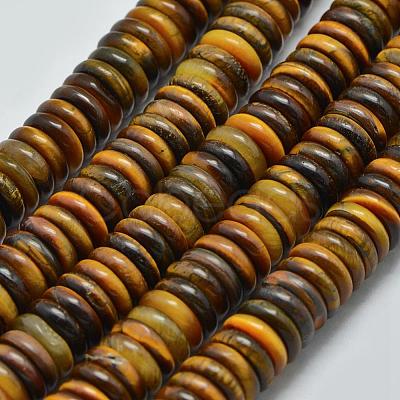 Natural Tiger Eye Heishi Beads Strands G-K208-25-8mm-1