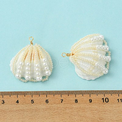 Natural Shell Pendants PALLOY-MZ01366-1