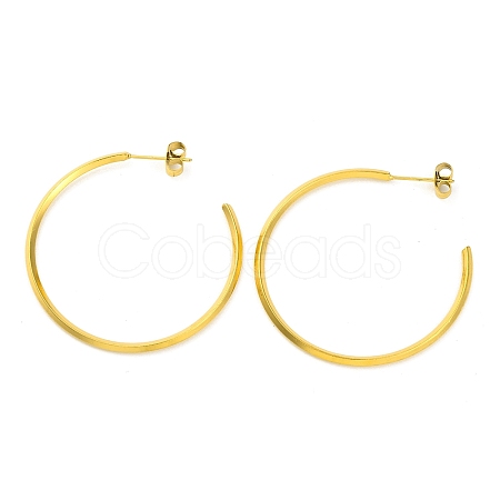 Ion Plating(IP) 304 Stainless Steel Ring Stud Earrings EJEW-K295-01A-G-1