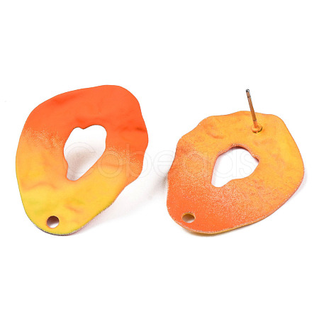 Spray Painted Iron Stud Earring Findings IFIN-N008-022C-1