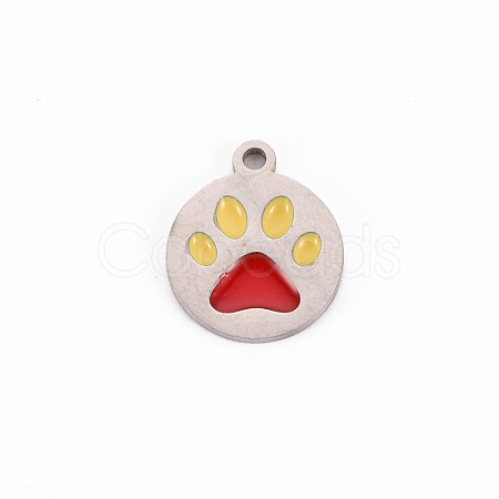 304 Stainless Steel Enamel Charms STAS-Q242-039B-1