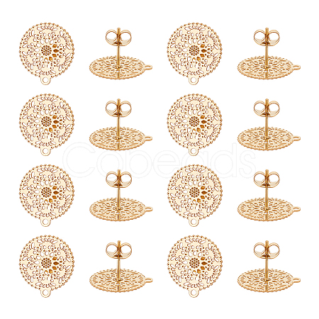16Pcs 304 Stainless Steel Stud Earring Findings STAS-UN0048-04-1