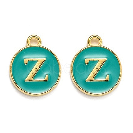Golden Plated Alloy Enamel Charms ENAM-Q437-15Z-1