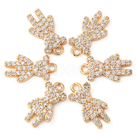 Brass Micro Pave Cubic Zirconia Charms ZIRC-CJ0001-13-1