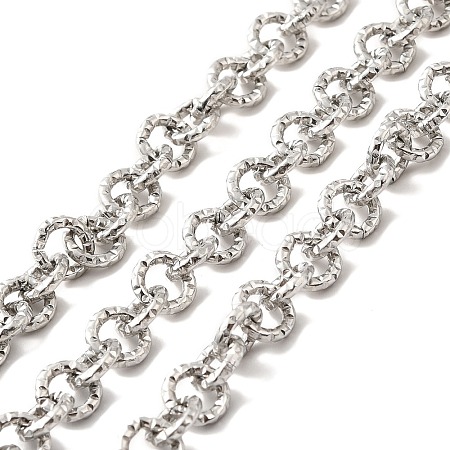 Tarnish Resistant 304 Stainless Steel Textured Cable Chains STAS-B040-02P-1