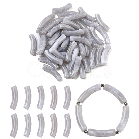 50Pcs Two Tone Acrylic Beads MACR-YW0003-51C-1