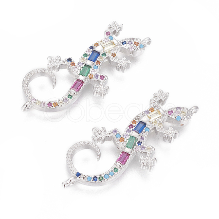 Brass Micro Pave Cubic Zirconia Links ZIRC-O034-09P-1