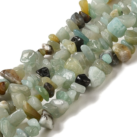 Natural Flower Amazonite Chips Beads Strands X-G-M205-12-01-1