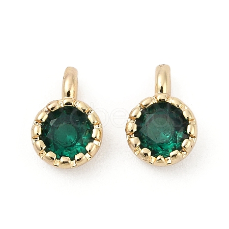 Brass Pave Cubic Zirconia Pendants KK-H204-03KCG-06-1