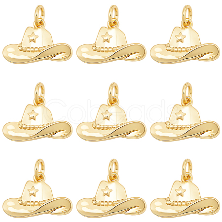 10Pcs Brass Pendants KK-BBC0023-79G-1
