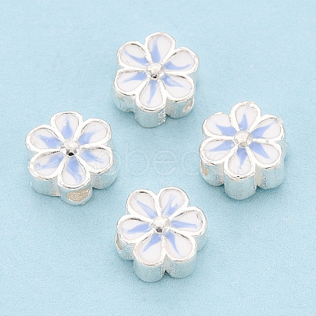 925 Sterling Silver Enamel Beads STER-T008-35B-1