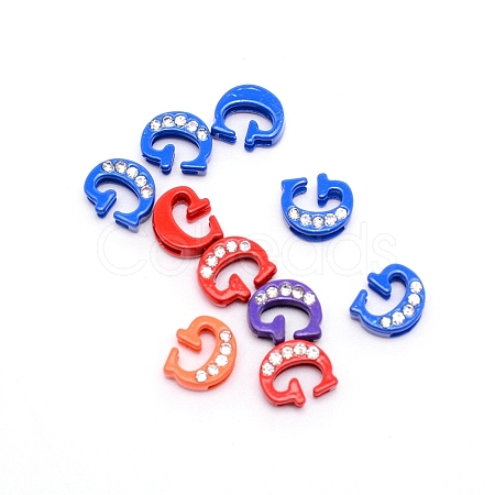 Rhinestone Slide Letter Charms RB-TAC0002-01G-1