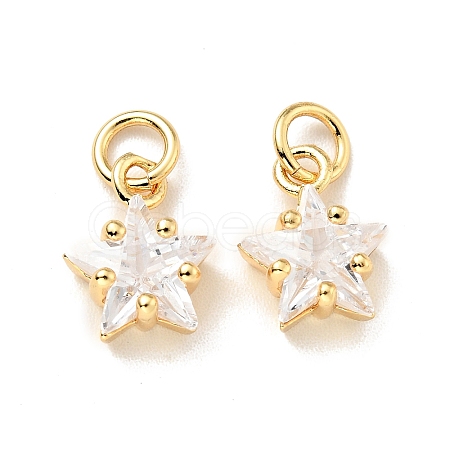 Eco-friendly Brass Micro Pave Cubic Zirconia Pendants KK-D080-44G-01-1