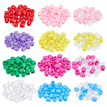 Nbeads 360Pcs 12 Colors Plastic European Beads KY-NB0001-66-1