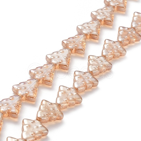 Transparent Electroplate Glass Beads Strands EGLA-C002-PL03-1