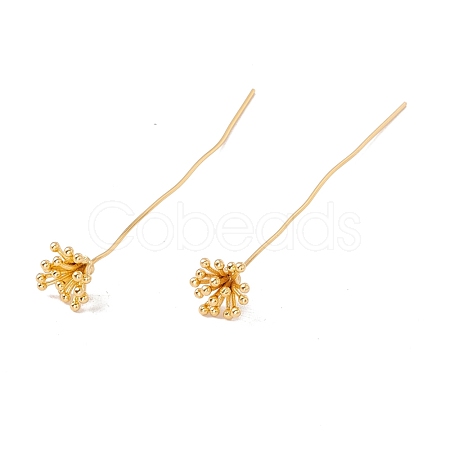 Brass Flower Head Pins FIND-B009-04G-1