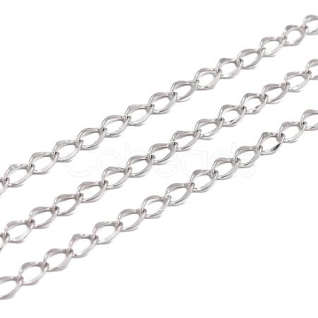 Tarnish Resistant 304 Stainless Steel Curb Chains CHS-L001-56-0.3mm-1