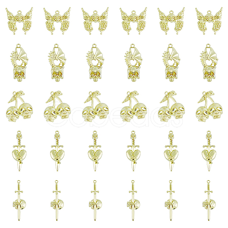 40Pcs 5 Style Alloy Pendants FIND-DC0003-17-1