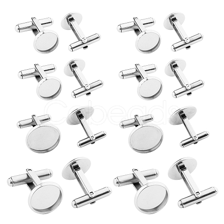 8Pcs 4 Styles 304 Stainless Steel Cuff Buttons STAS-SZ0001-63-1