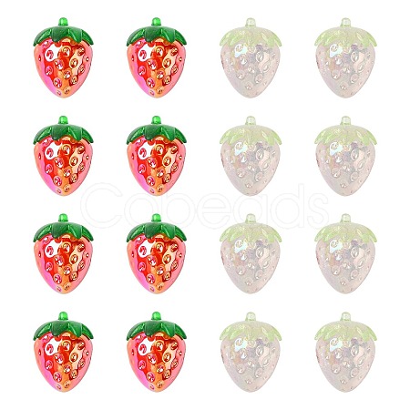 20Pcs 2 Colors Electroplate Opaque Acrylic Pendants PACR-CJ0001-43-1