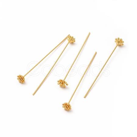 Brass Flower Head Pins X-KK-A178-09G-1