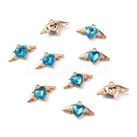 Zinc Alloy Rhinestone Pendants ALRI-TAC0003-24G-1