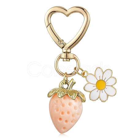 Acrylic Strawberry Pendant Decoration HJEW-SW00120-04-1