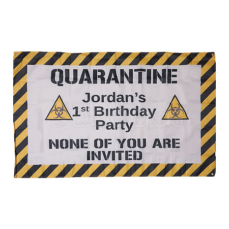 Polyester Quarantine Birthday Decorations Banner AJEW-GF0001-65-1