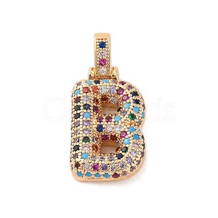 Brass Micro Pave Cubic Zirconia Pendants KK-C076-29B-G02-1