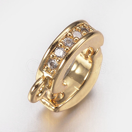 Brass Micro Pave Cubic Zirconia Enhancer Shortener Bails X-ZIRC-A008-10-01G-1