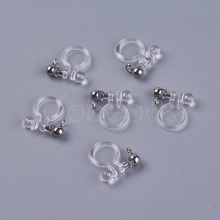 Transparent U Type Alloy Ear Clip PALLOY-WH0009-01P-1