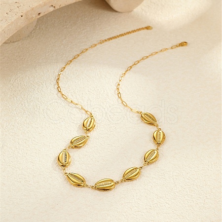 Ocean 304 Stainless Steel Link Chain Necklaces for Women NJEW-A060-01C-G-1