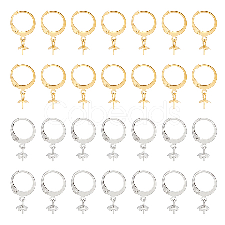 40Pcs 2 Colors 304 Stainless Steel Leverback Earring Findings STAS-UN0046-30-1