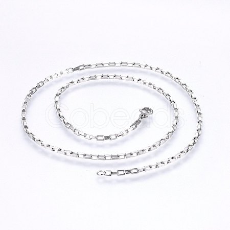 Non-Tarnish 304 Stainless Steel Box Chain Necklaces NJEW-F226-07P-11-1