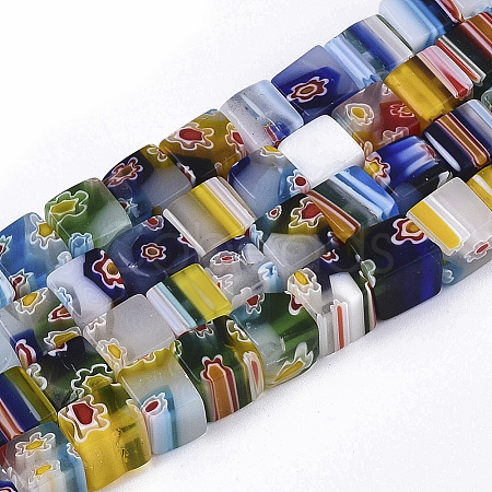 Handmade Millefiori Glass Beads Strands X-LAMP-LK144-8MM-1