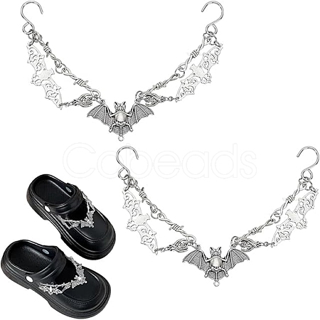 2Pcs Alloy Bat Shoes Chain AJEW-FG0004-50A-1