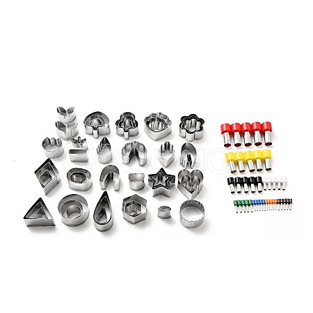 Tarnish Resistant 430 Stainless Steel Clay Earring Cutters Set DIY-G082-02-1