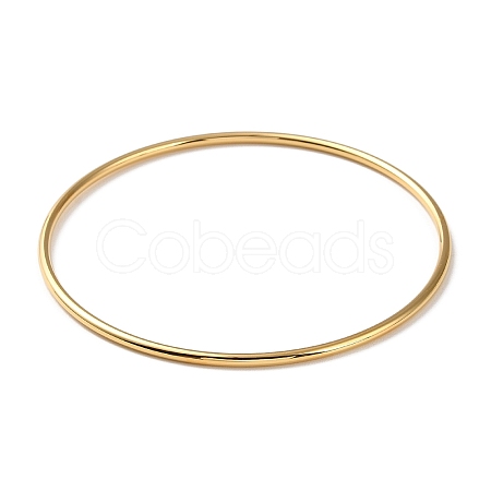 Ion Plating(IP) 304 Stainless Steel Simple Plain Bangle for Women High Polished BJEW-F461-01B-G-1