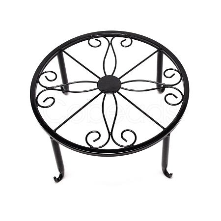 Flat Round Iron Flowerpot Holder AJEW-WH0252-23C-1