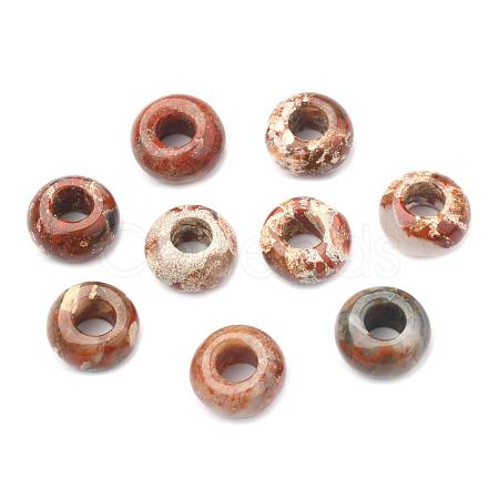 Natural Brecciated Jasper European Beads X-G-G740-14x8mm-05-1