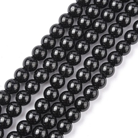 Synthetic Black Stone Beads Strands GSR6mmC044-1