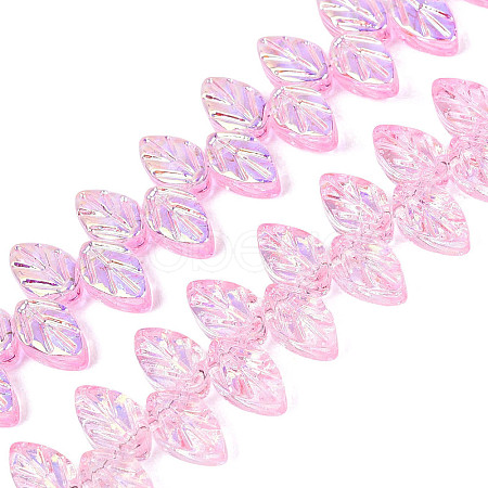 Electroplate Transparent Glass Beads Strands EGLA-N056-03A-05-1