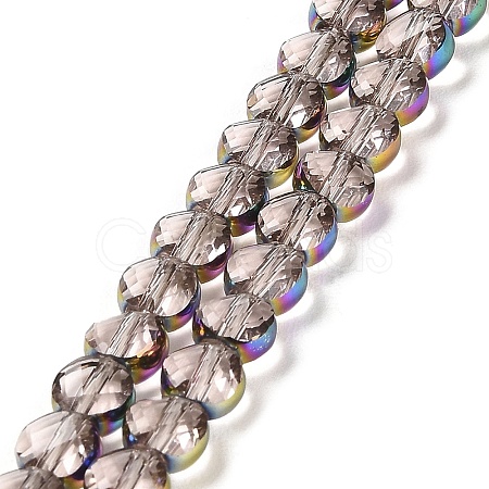 Electroplate Transparent Glass Beads Strands EGLA-Z001-02B-1