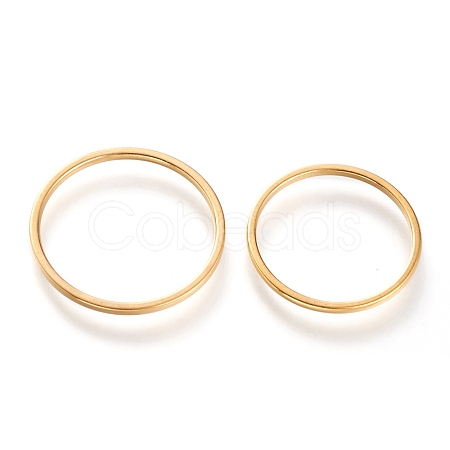 Ion Plating(IP) 304 Stainless Steel Plain Band Rings RJEW-B0006-7-02G-1