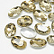 Pointed Back Glass Rhinestone Cabochons, Back Plated, Faceted, Oval, Coffee, 10x8x4mm