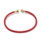 Braided Carbon Steel Wire Bracelet Making, with Golden Plated Brass End Caps, Red, 0.25cm, Inner Diameter: 2-3/8 inch(6.1cm)