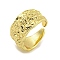 Brass Cuff Rings for Women, Cadmium Free & Lead Free, Real 18K Gold Plated, Inner Diameter: 18mm