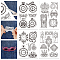 4 Sheets 11.6x8.2 Inch Stick and Stitch Embroidery Patterns, Non-woven Fabrics Water Soluble Embroidery Stabilizers, Clock, 297x210mmm